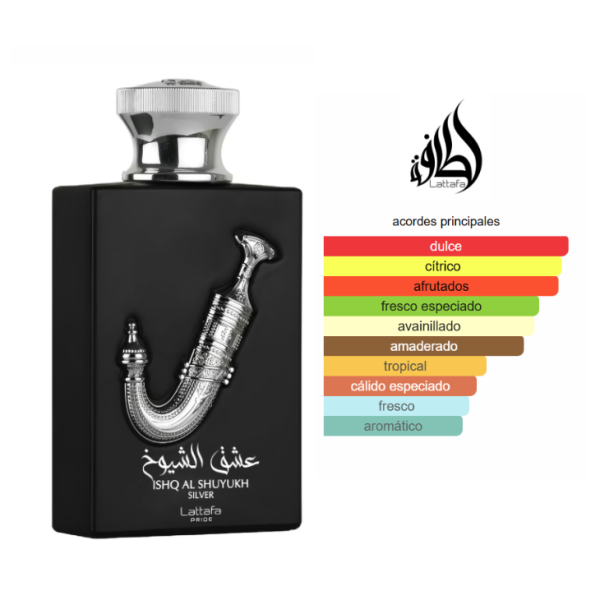 LATTAFA PRIDE Ishq Al Shuyukh Silver Edp 100ml Unisex - Imagen 3