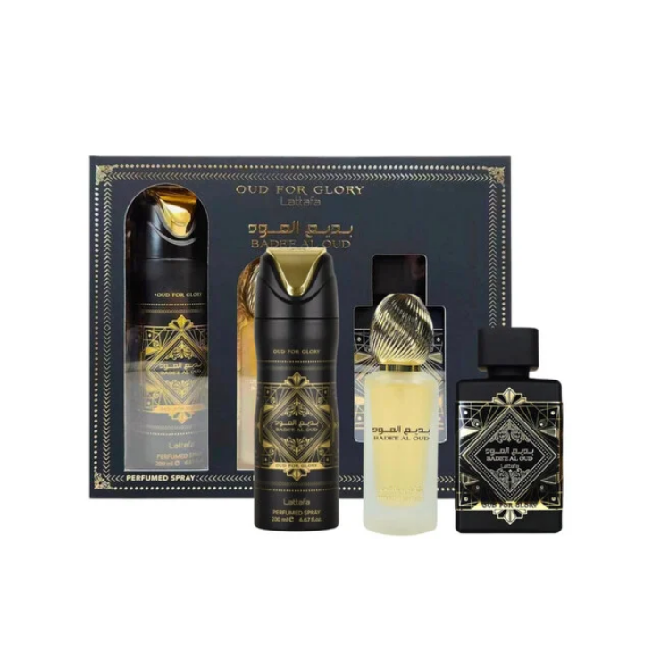 LATTAFA Set Oud For Glory 100ml + Perfume Spray 200ml + Hair Mist 50ml Edp Hombre