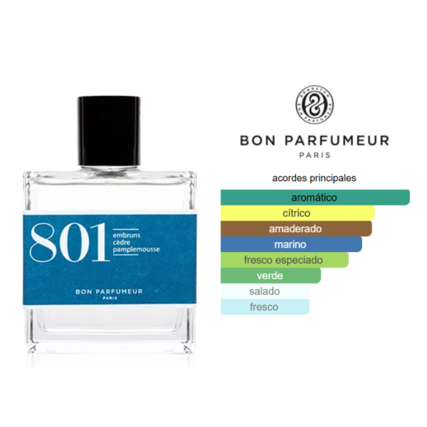 BON PARFUMEUR 801 Sea Spray, Cedro Y Pomelo 100ml Edp Unisex - Imagen 3